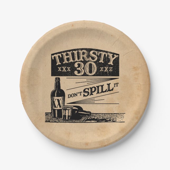 30. Geburtstags-Teller Pappteller (Vorderseite)