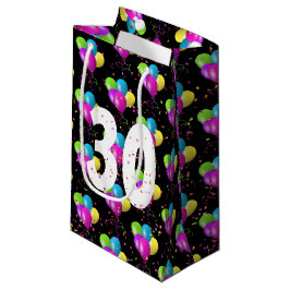 30. Geburtstagsballons und Confetti kleine Geschen Geschenktüte