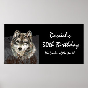 30. Geburtstagsbanner Anführer des Rudels Wolf Spa Poster