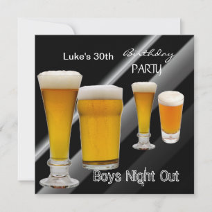 30. Geburtstagsfeier Bier Jungs Nacht für Männer Einladung