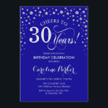 30. Geburtstagsfeier - Blue Silver Einladung<br><div class="desc">30. Geburtstag Party Einladung. Elegantes Design mit Imitaten Glitzer silber und königsblau. Feiert bis 30 Jahre! Nachricht,  wenn Sie weitere Anpassungen benötigen.</div>