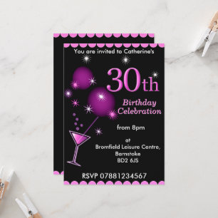 30. Geburtstagsfeier - Cocktail-Party Einladung