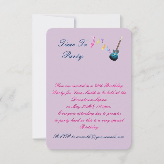 30. Geburtstagsfeier Einladung (Vorderseite)