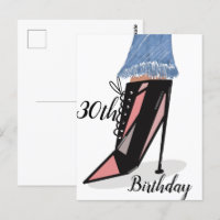 30. Geburtstagsfrau Mode Schöne Postkarte