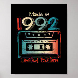 30 Geburtstagsgeschenke Jahre Alt Hergestellt 1992 Poster