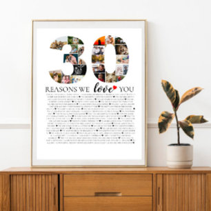30. Geburtstagsgründe, warum wir Ihnen Foto-Collag Poster