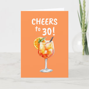 30. Geburtstagskarte Aperol-Inspiration Karte