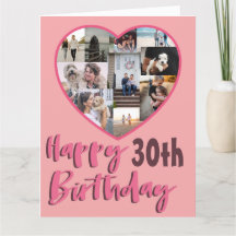 30. Geburtstagskarte für Fotocollage
