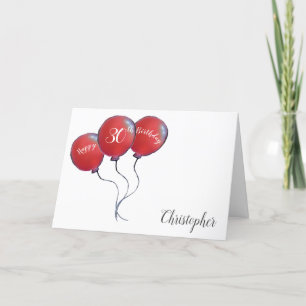 30. Geburtstagskarte für Roten Ballon Feiertagskarte