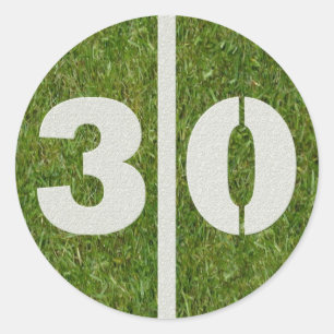 30. Geburtstagskorb Fußball-Sticker Runder Aufkleber