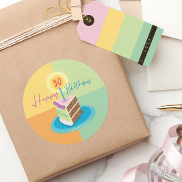 30. Geburtstagskorb Runder Aufkleber