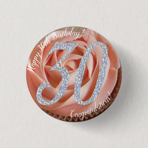 30. Geburtstagskuchen 3 cm Abzeichen Button
