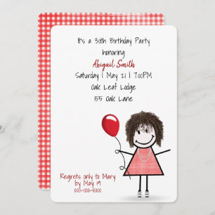 30. Geburtstagsmarine mit Red Balloon Einladung