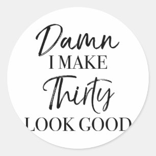 30. Geburtstagsstärke Runder Aufkleber