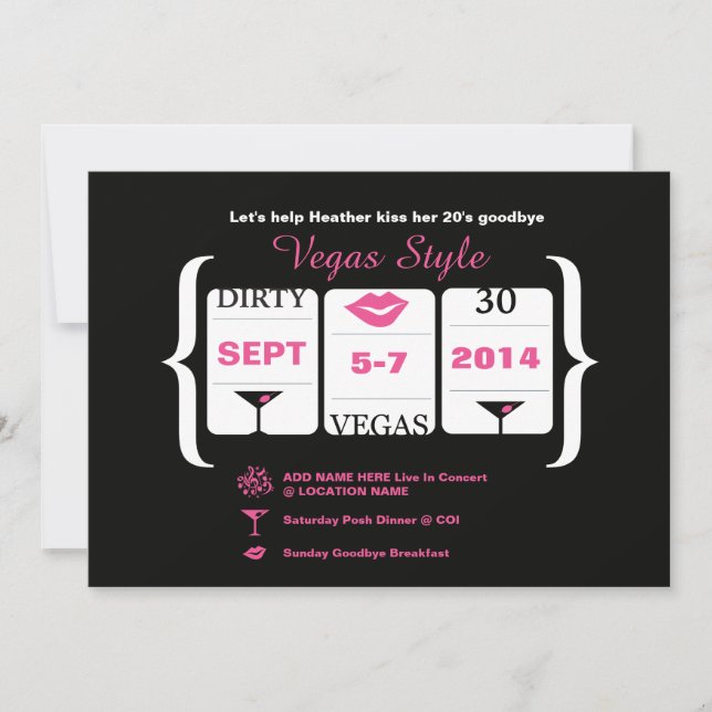 30. Geburtstagssteckmaschine Einladung (Vorderseite)