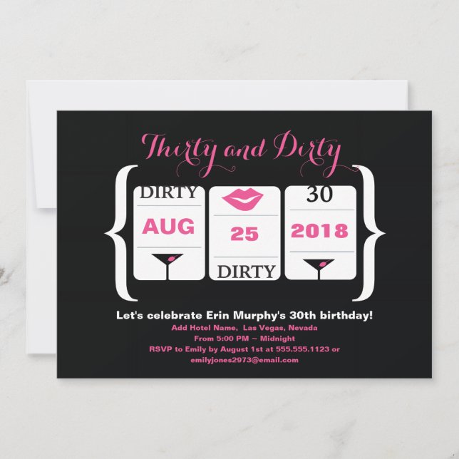 30. Geburtstagssteckmaschine Einladung (Vorderseite)