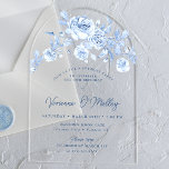 30. Geburtstagsüberraschung Party Blauer Blumenbog Acryleinladungen<br><div class="desc">Elegante blaue Rose floral 30. Geburtstag Acrylbogen Einladung.</div>