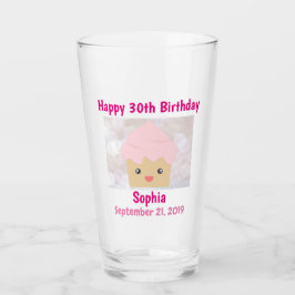 30. Glück Geburtstag Niedlich Pink Cupcake Souveni Glas