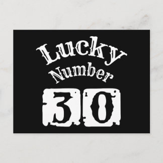 30 - Glückszahl 30 Glück Postkarte