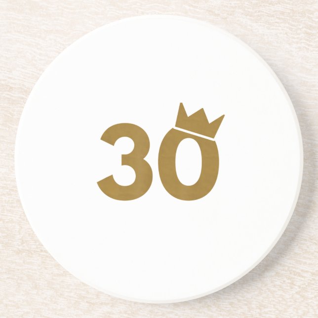 30 Goldkrone - 30. Geburtstagsgeschenke Getränkeuntersetzer (Vorne)