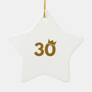 30 Goldkrone - 30. Geburtstagsgeschenke Keramik Ornament