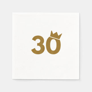 30 Goldkrone - 30. Geburtstagsgeschenke Serviette