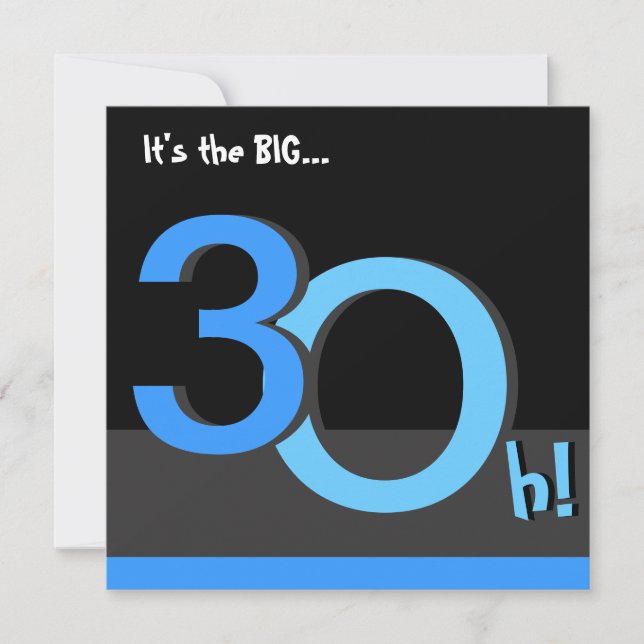 30. Großes 3Oh! Geburtstags-Party Einladung (Vorderseite)