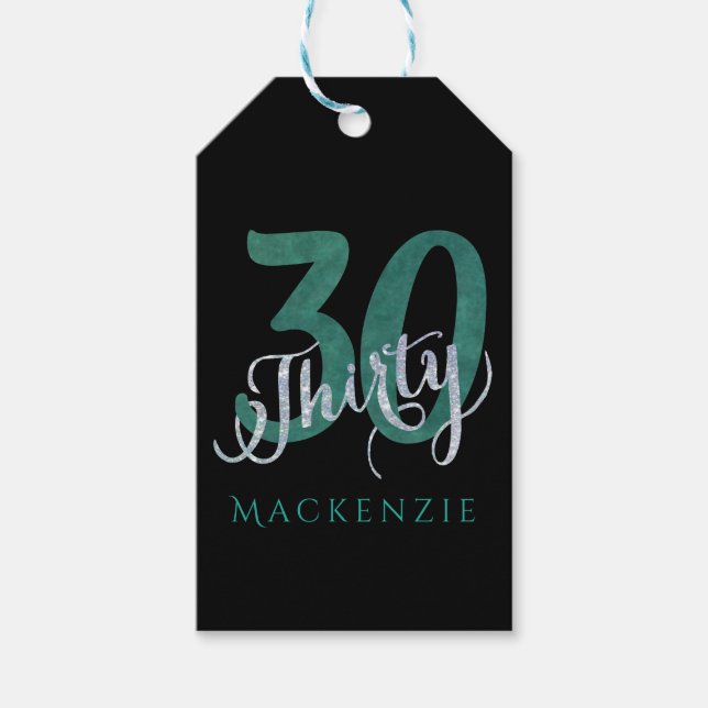30. Grün | Custom Birthday Danke Gastgeschenk Geschenkanhänger (Vorderseite)