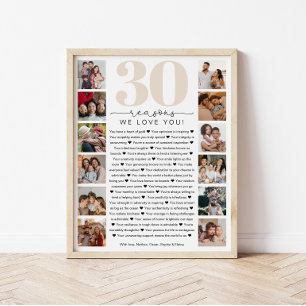 30 Gründe, warum wir dich zum Geburtstag lieben An Poster