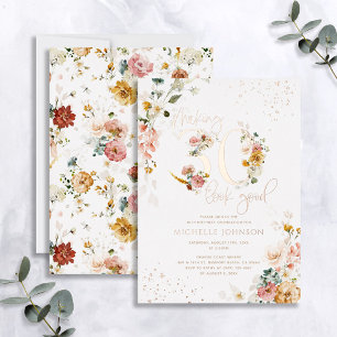 30 gut aussehen lassen Florale Rose Gold Folieneinladung