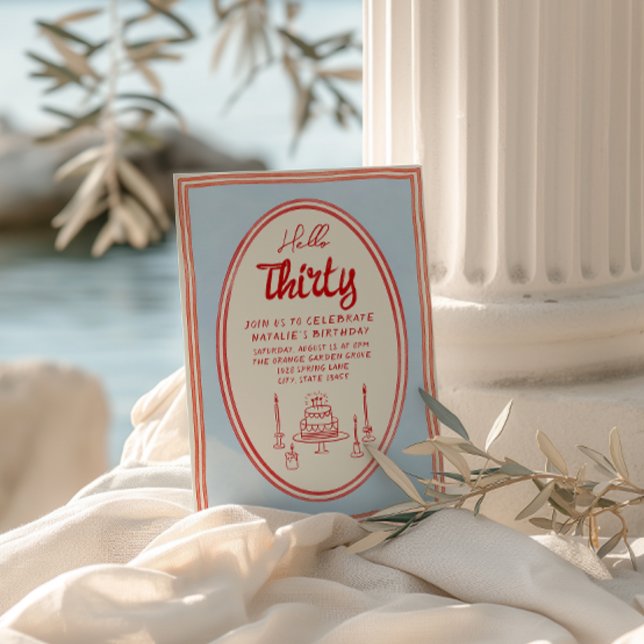 30. Hand Gezeichnet Cake Quirky Spaß Geburtstag Einladung (Von Creator hochgeladen)