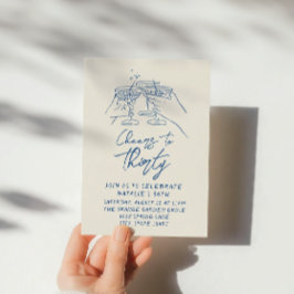 30. Hand gezogen jubelt bis dreißig Küste Geburtst Einladung