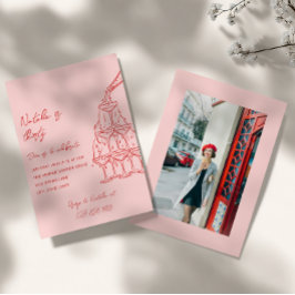 30. Handgezeichnetes Champagner-Foto Geburtstag Einladung