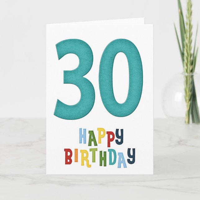 30. Happy Birthday Card Design 2 Karte (Vorderseite)