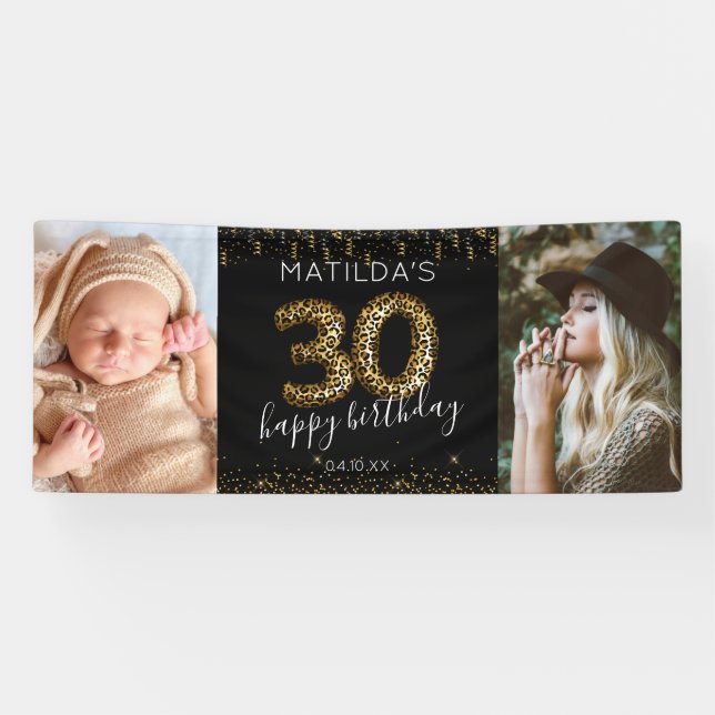 30. Happy Birthday Foto Banner (Horizontal)