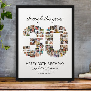30. Happy Birthday Foto Collage Poster