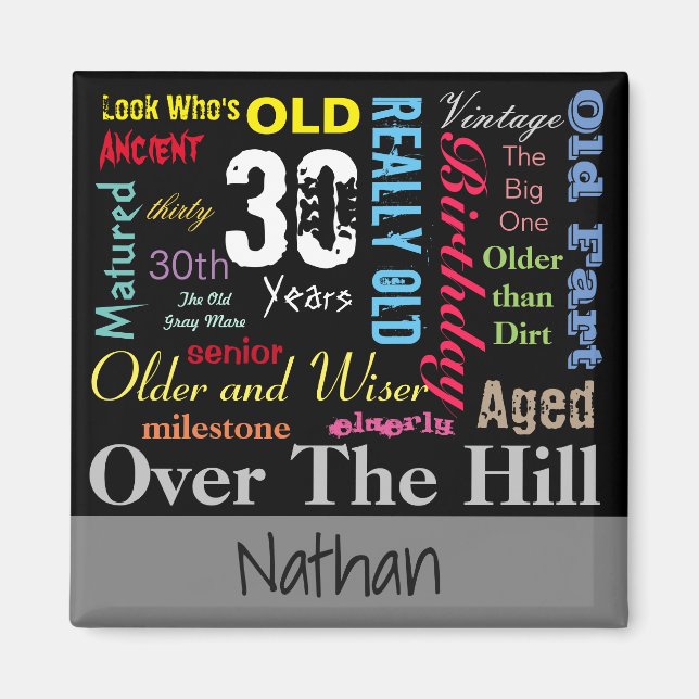 30. Happy BIrthday in a Graffiti Style Magnet (Vorne)