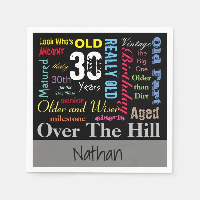 30. Happy BIrthday in a Graffiti Style Serviette (Vorderseite)