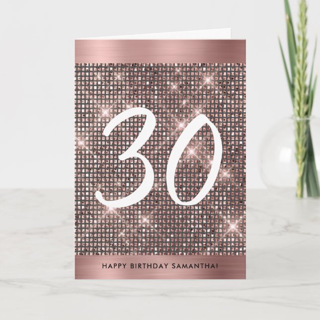 30. Happy Birthday Trendy Chic Card Karte (Vorderseite)