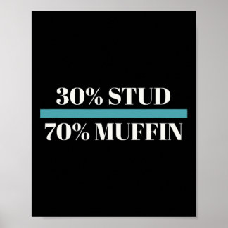 30% Hengst 70% Muffin Lustiger Vatertag Valentinst Poster