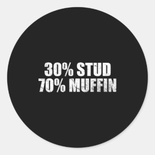 30% Hengst 70% Muffin Lustiger Vatertag Valentinst Runder Aufkleber