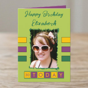 30 heute Foto Alter Name Grün Geburtstag hinzufüge Karte