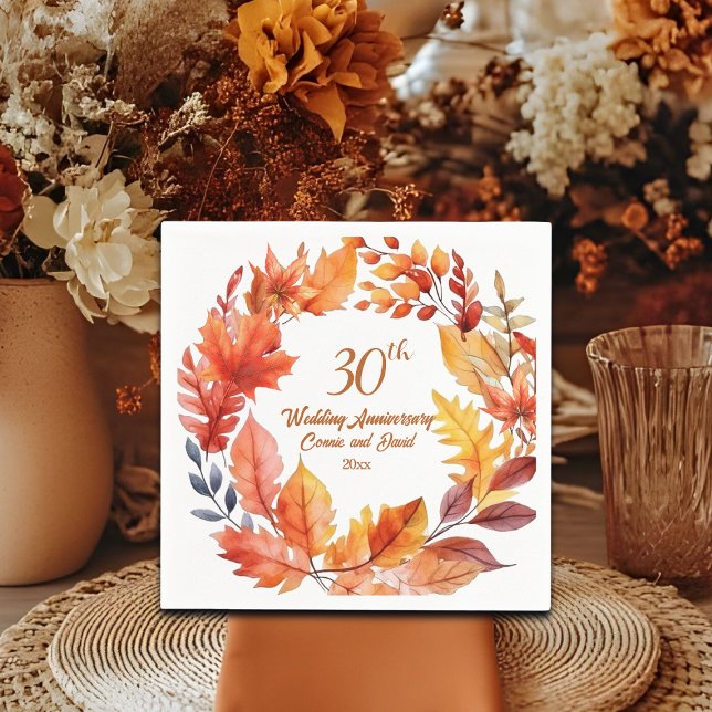 30. Hochzeit Jubiläum Fall Blorale Serviette (Von Creator hochgeladen)