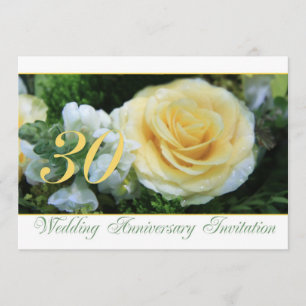 30. Hochzeitsjubiläum Einladung - Gelbe Rose