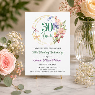30. Hochzeitsjubiläum Goldrahmen Floral Einladung