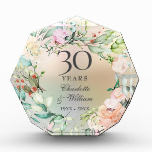 30. Hochzeitsjubiläum Rosen Girlande Perle Fotoblock