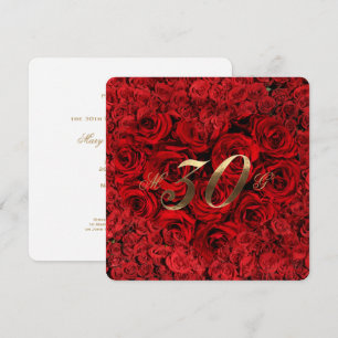 30. Hochzeitsjubiläum Rote Rosen Herz Elegant I Einladung