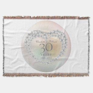 30. Hochzeitsjubiläum Schickes Perlenherz Decke