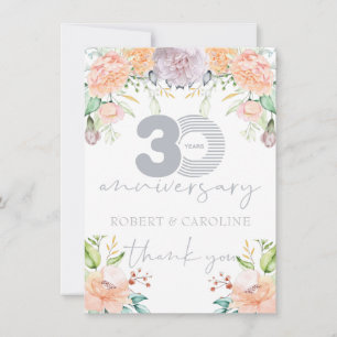 30. Hochzeitstag Blumenbeweis Vielen Dank Dankeskarte