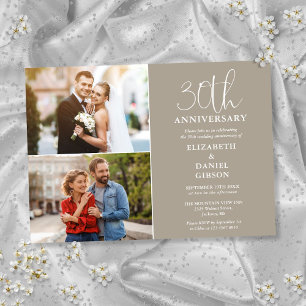 30. Hochzeitstag damals und jetzt 2 Foto Einladung